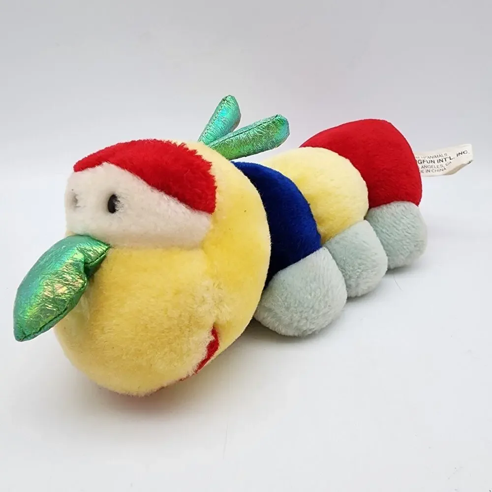 Vintage HugFun Caterpillar Worm Rattle Plush Stuffed Animal 10